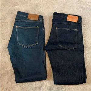 H&M raw denim jeans.